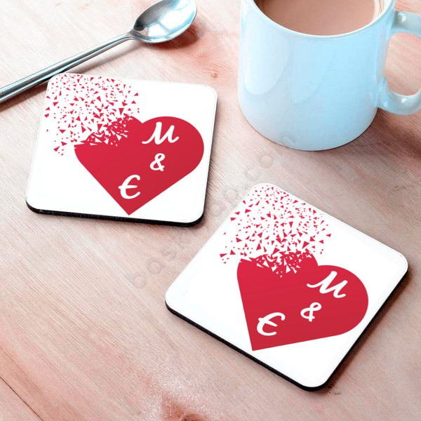 Sevgiliye Harfli Bardak Altlığı online tasarla