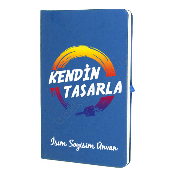Baskılı Notdefteri/Ajanda – Tarihsiz Çizgili Mavi Ajanda/Defter 13X21Cm tasarımı