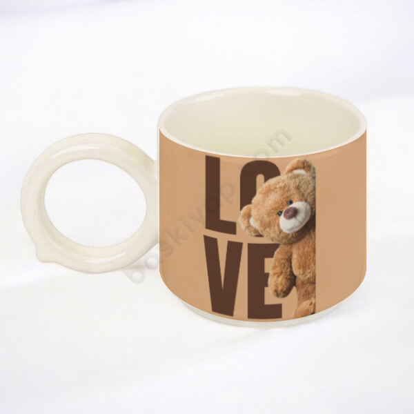 Baskılı Yuvarlak Kulplu Fincan online tasarla