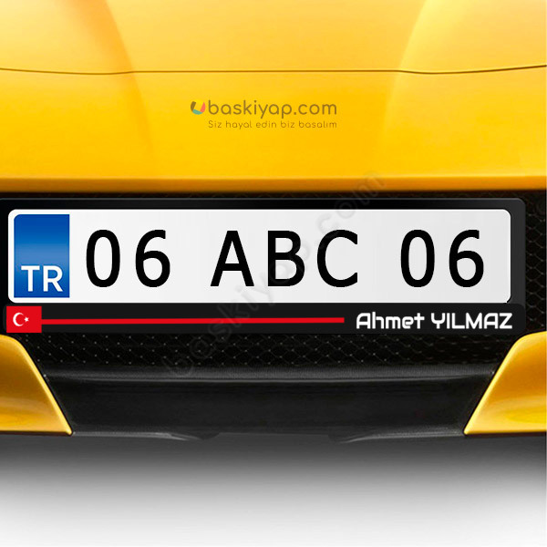 Bayrak Desenli Araç Plakalık online tasarla
