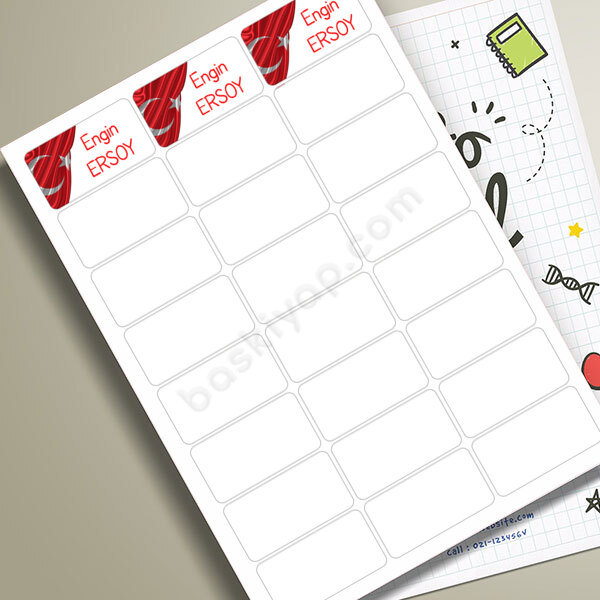 Bayraklı Okul Etiketi online tasarla