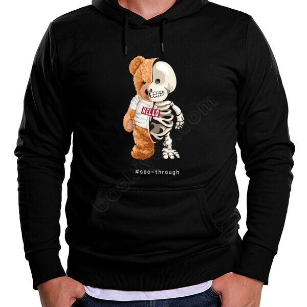 Bear Tasarımlı Siyah Sweatshirt online tasarla