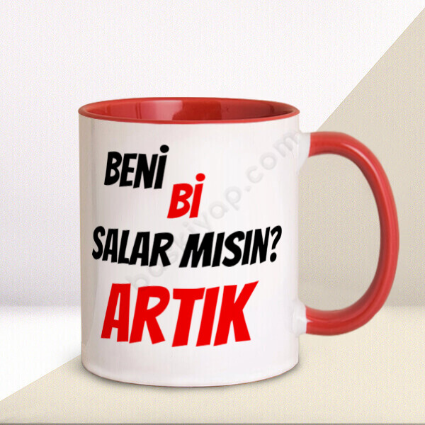 Beni Sal Kırmızı Kupa Bardak – Kişiye Özel Baskılı Kupa - Kırmızı tasarımı