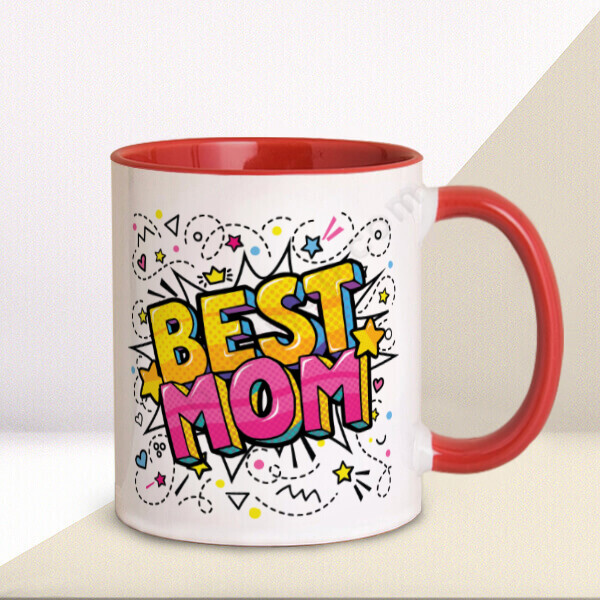 Best Mom Kırmızı Kupa Bardak – Kişiye Özel Baskılı Kupa - Kırmızı tasarımı