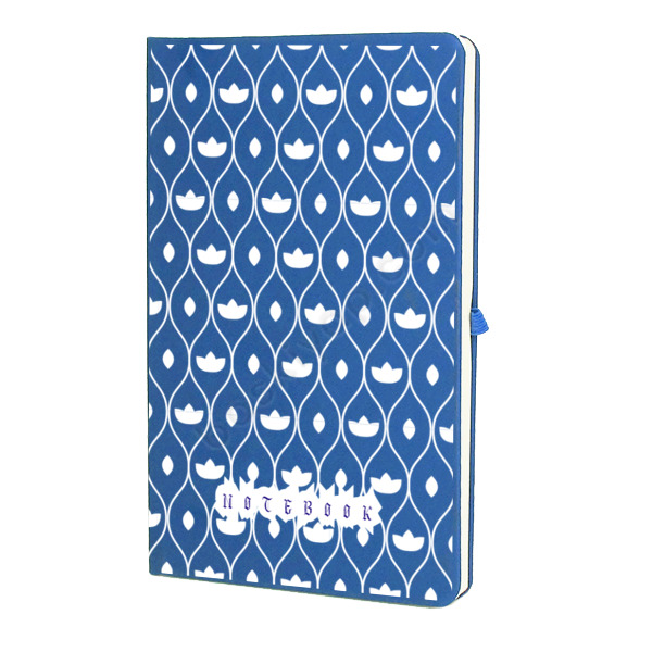 Beyaz Çizgili Desen Mavi Ajanda – Tarihsiz Çizgili Mavi Ajanda/Defter 13X21Cm tasarımı