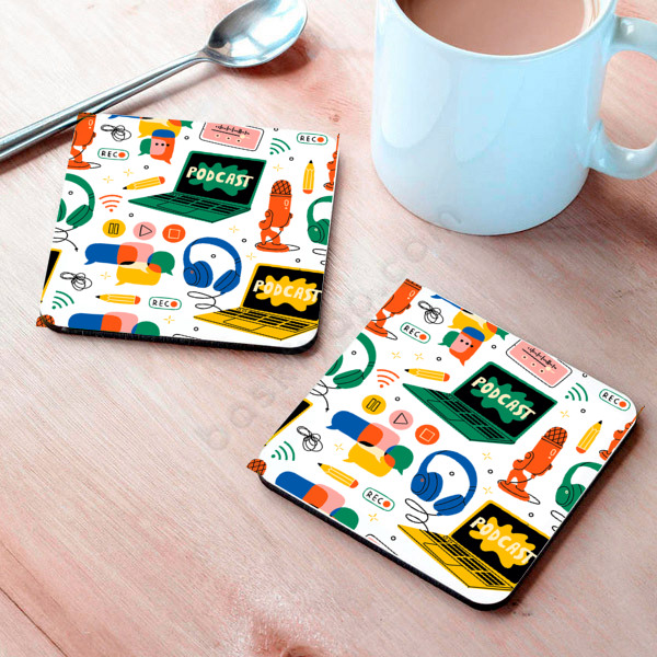 Bilgisayar Desenli Bardak Altlığı online tasarla