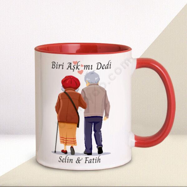 Biri Aşkmı Dedi Kırmızı Kupa Bardak online tasarla