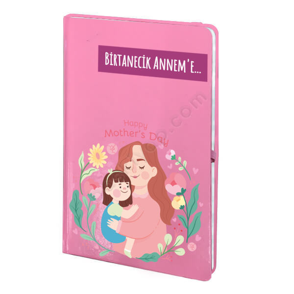 Birtanecik Anneme Pembe Ajanda – Tarihsiz Pembe Ajanda / Defter tasarımı