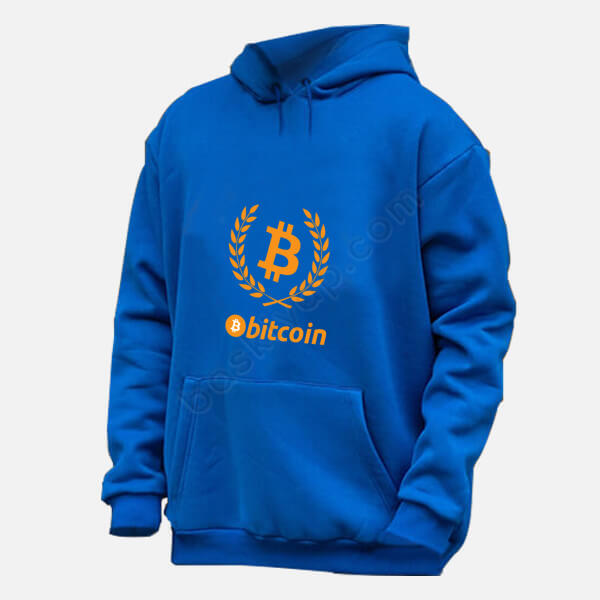 Bitcon Temalı Hoodie Kendin Tasarla Mavi Kapşonlu Sweatshirt online tasarla