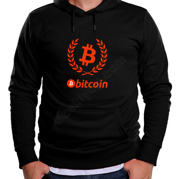 Bitcon Temalı Hoodie Kendin Tasarla Siyah Kapşonlu Sweatshirt online tasarla
