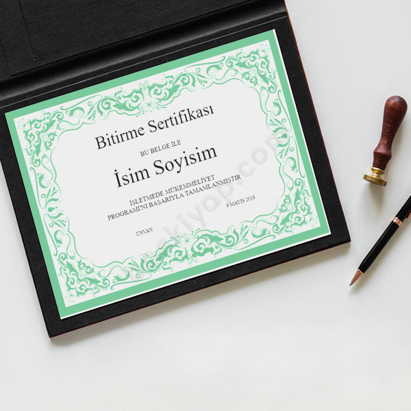 Bitirme Sertifikası online tasarla
