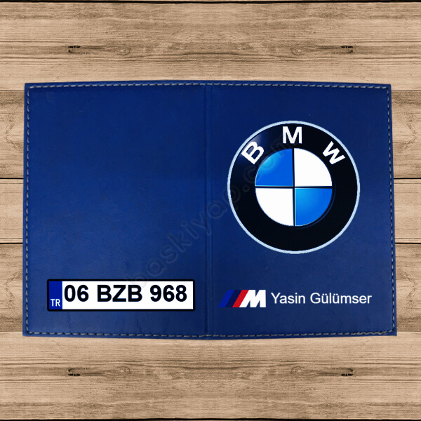 Bmw Tasarımlı Termo Deri Mavi Ruhsat Kabı online tasarla