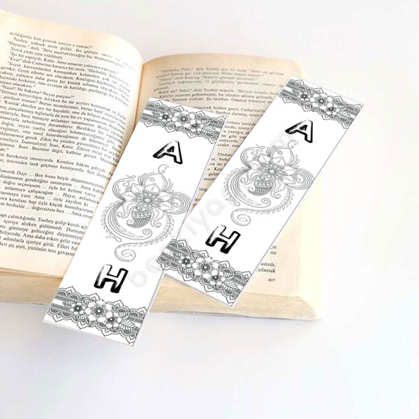 Boyama Çiçek Kitap Ayracı online tasarla