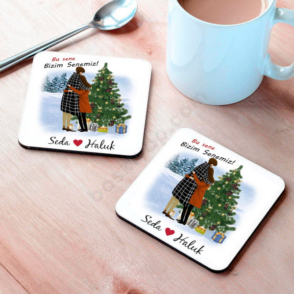 Bu Sene Bizim Senemiz Tasarımlı Bardak Altlığı online tasarla