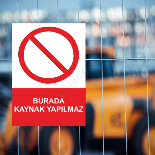 Burada Kaynak Yapılmaz Etiketi online tasarla