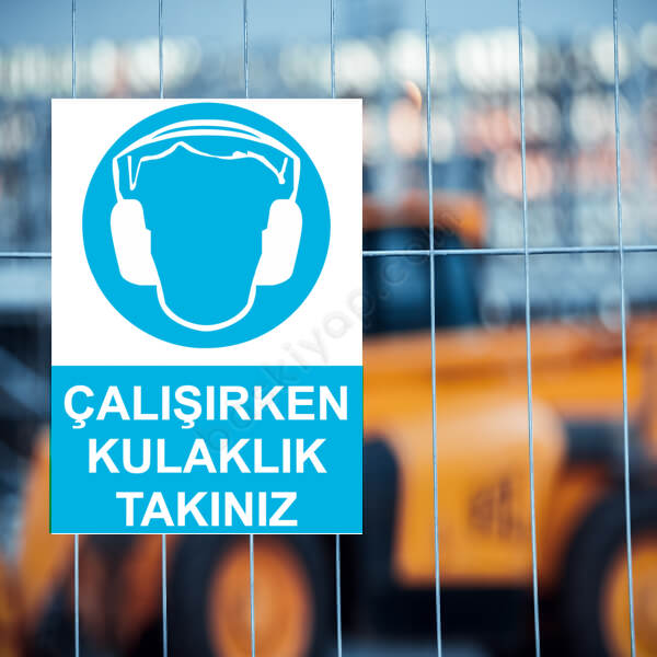 Çalışırken Kulaklık Takınız Etiketi online tasarla