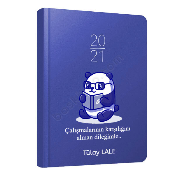 Çalışkan Panda Tasarım İsme Özel Ajanda online tasarla