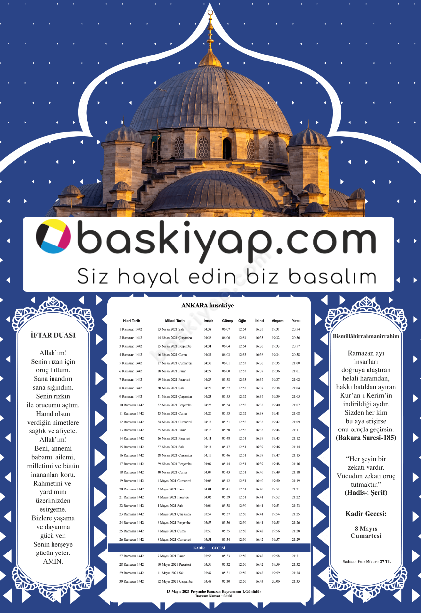 Cami Temalı Kişiye Özel İmsakiye 2021 online tasarla