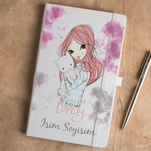 Canım Kedim Tasarım Baskılı Beyaz Ajanda online tasarla