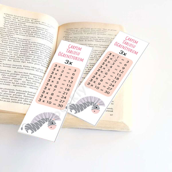 Çarpım Tablosu 3 Eğitici Kitap Ayracı online tasarla