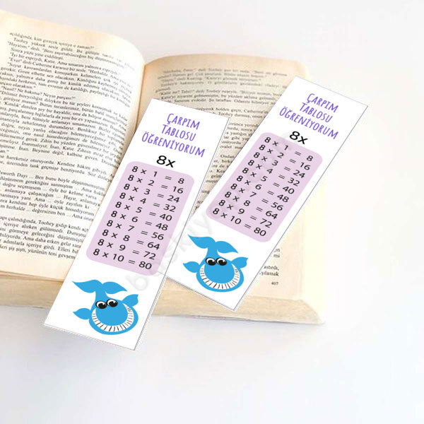 Çarpım Tablosu 8 Eğitici Kitap Ayracı online tasarla