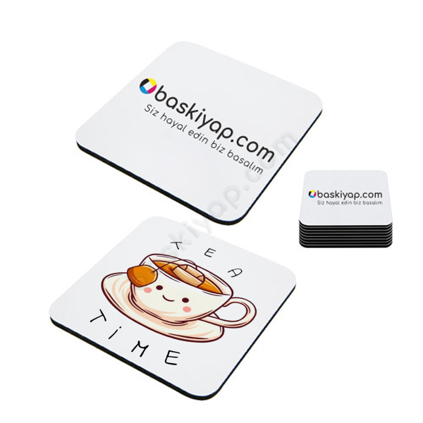 Çay Bardağı İçin Özel Kare Bardak Altlığı online tasarla