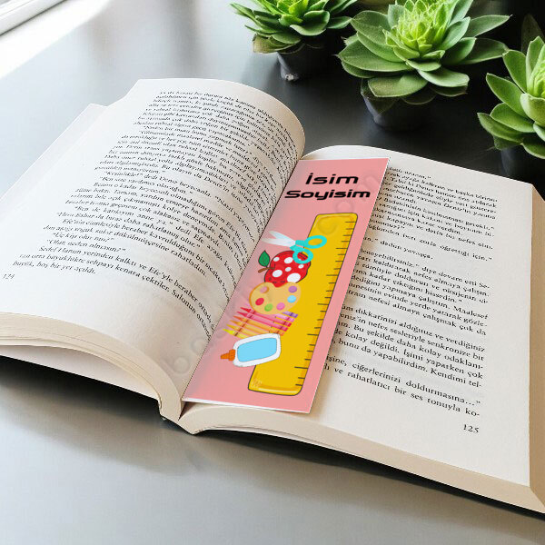 Cetvel Tasarımlı Kitap Ayracı online tasarla