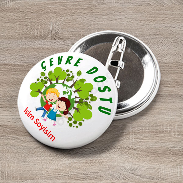 Çevre Dostu Tasarım Buton Rozet online tasarla