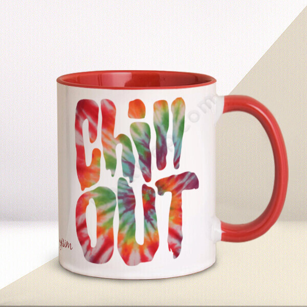 Chill Out Tasarım Baskılı Kupa – Kişiye Özel Baskılı Kupa - Kırmızı tasarımı
