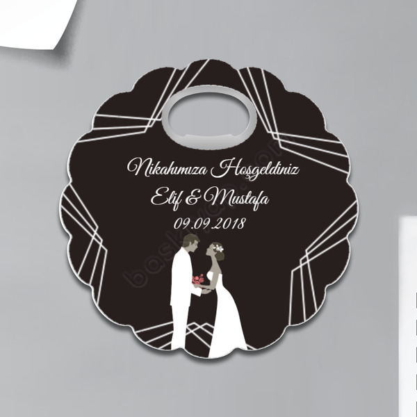 Nikah Hediyeliklerine Özel Çiçek Bardak Altlığı Magnet online tasarla