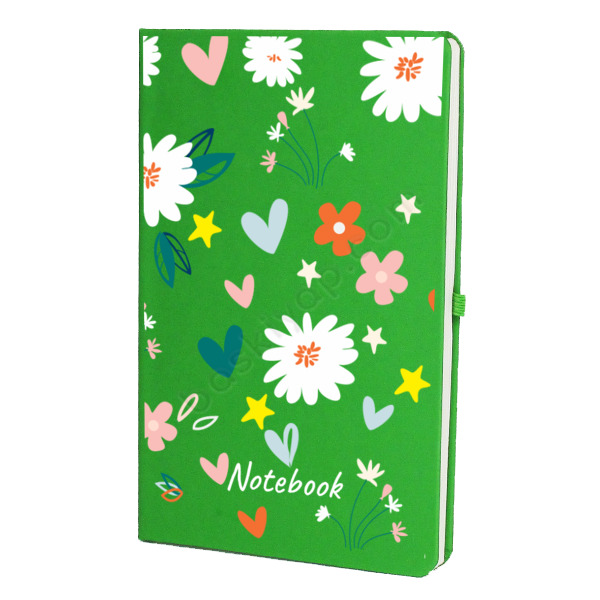 Çiçek Desenli Yeşil Ajanda online tasarla