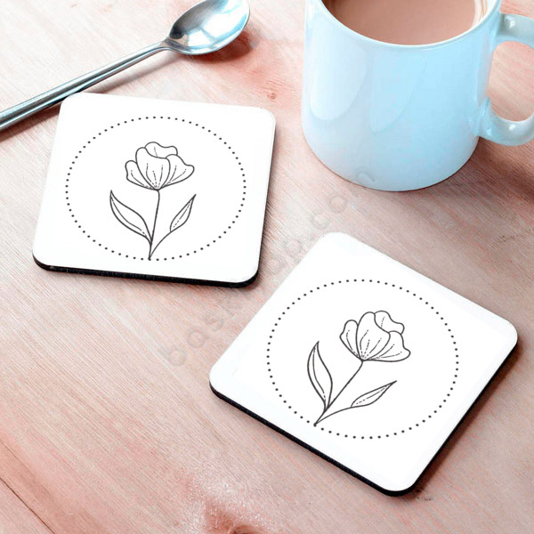 Çiçek Tasarım Bardak Altlığı online tasarla