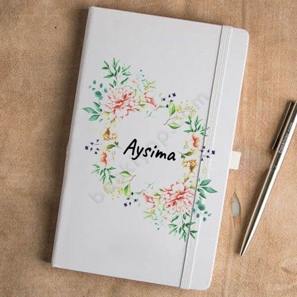 Çiçek Tasarımlı Beyaz Ajanda online tasarla