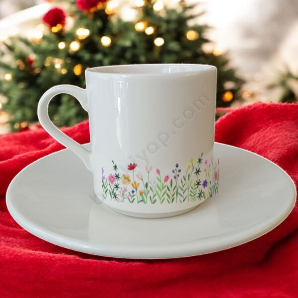 Çiçekli Tasarımlı Fincan online tasarla