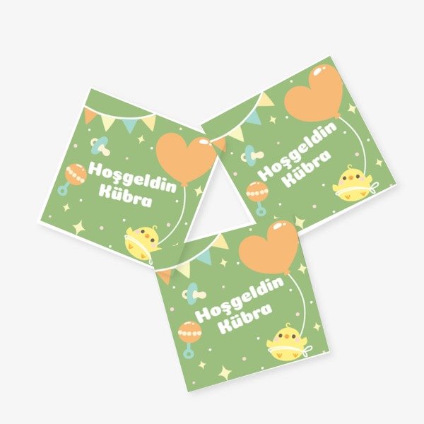 Baby Shower Sticker Yapiskanli Tasarimlari Online Tasarla