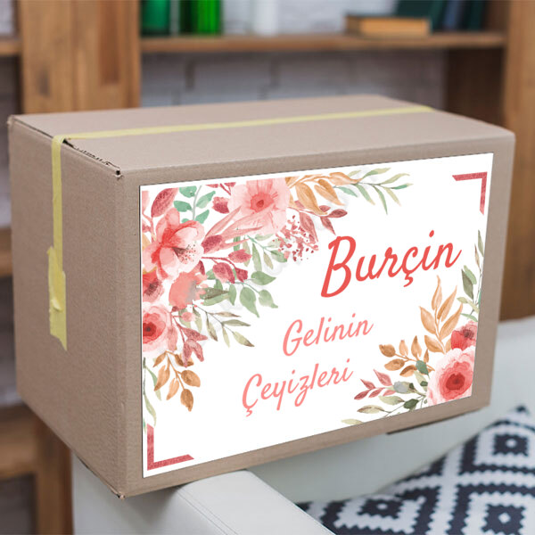 Çizgi Çiçekli online tasarla