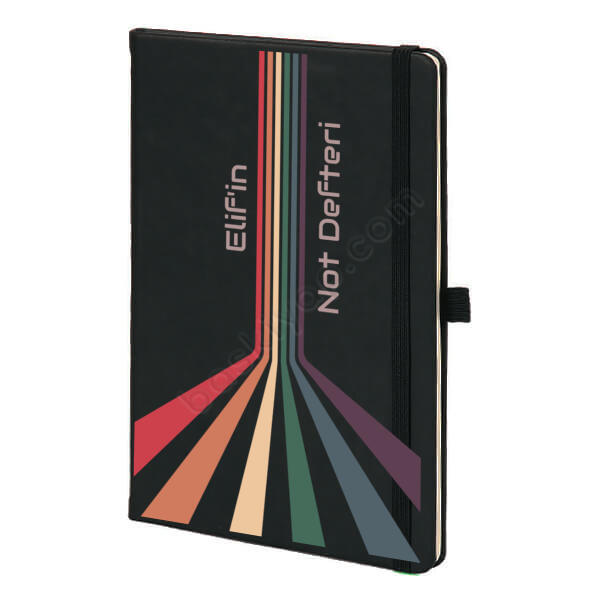 Çizgili Siyah Ajanda – Tarihsiz Siyah Ajanda / Defter tasarımı