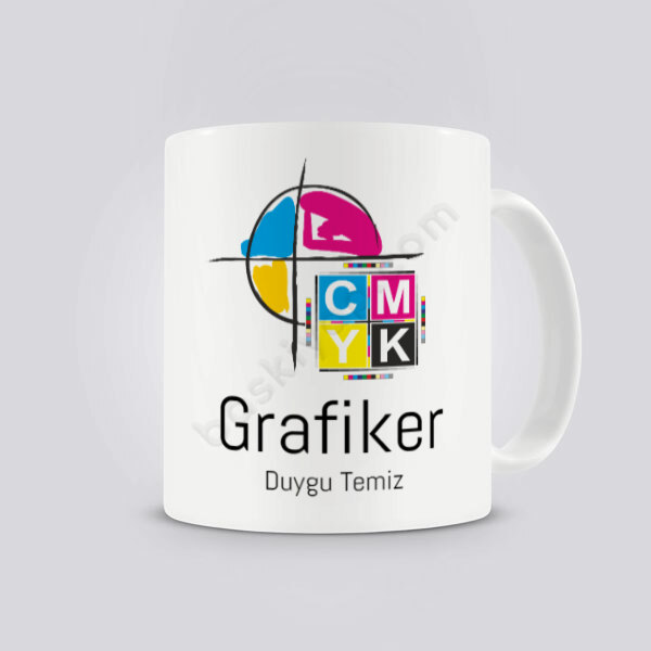 Cmyk Renk Temalı Grafiker Kupa Bardak – Kendin Tasarla Baskılı Kupa tasarımı