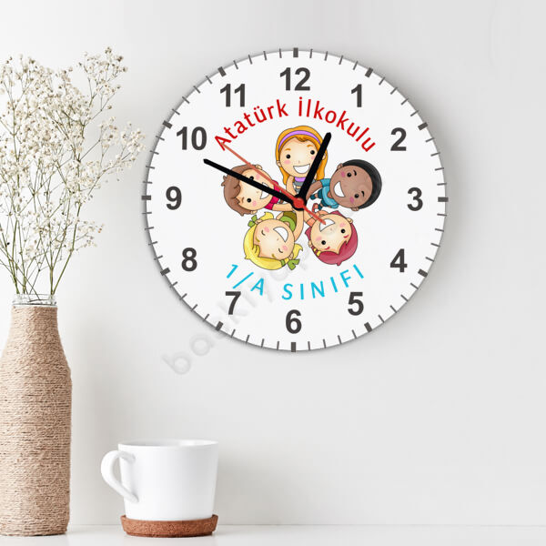 Çocuk Tasarımlı Ahşap Daire Duvar Saati online tasarla