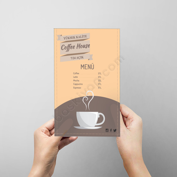 Coffee House Menü Tasarım online tasarla