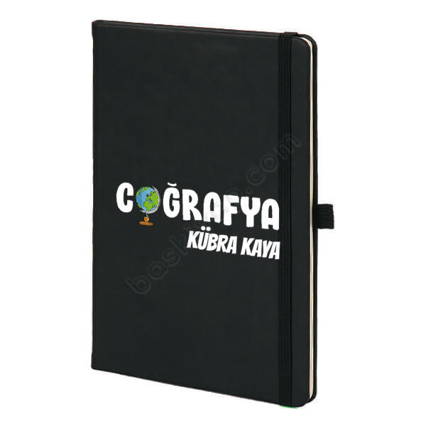 Coğrafya Öğretmeni Tasarım Siyah Ajanda – Tarihsiz Siyah Ajanda / Defter tasarımı