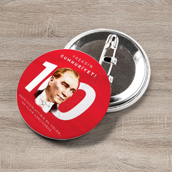 Cumhuriyetin 100.Yılı Rozetleri online tasarla