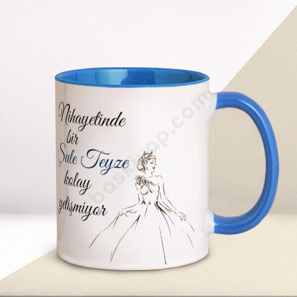 Cute Style Baskılı Mavi Kupa online tasarla
