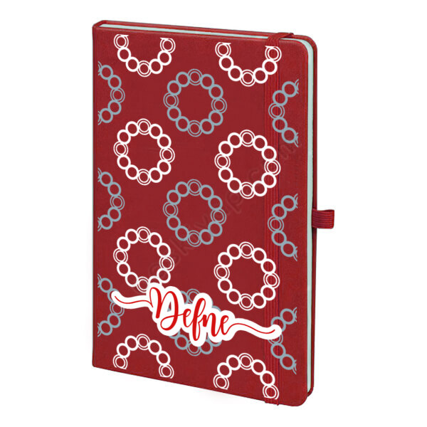Daireli Tasarım Kırmızı Ajanda – Tarihsiz Kırmızı Ajanda / Defter 13X21Cm tasarımı