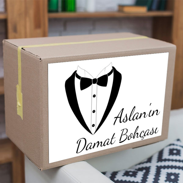 Damat Bohçası Çeyiz Etiketi online tasarla