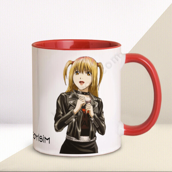 Death Note Amane Misa Tasarım Baskılı Kırmızı Kupa Bardak online tasarla