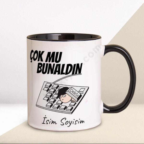 Delete Tasarım Baskılı Siyah Kupa online tasarla