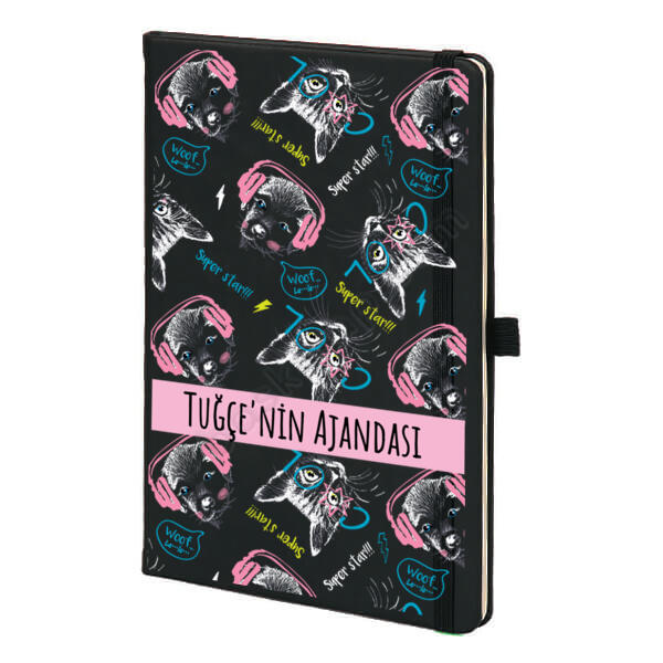 Desenli 2 Siyah Ajanda – Tarihsiz Siyah Ajanda / Defter tasarımı