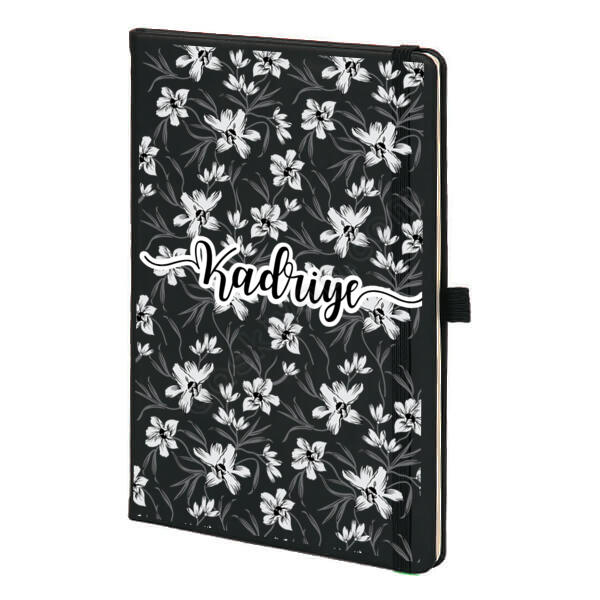 Desenli 4 Siyah Ajanda – Tarihsiz Siyah Ajanda / Defter tasarımı
