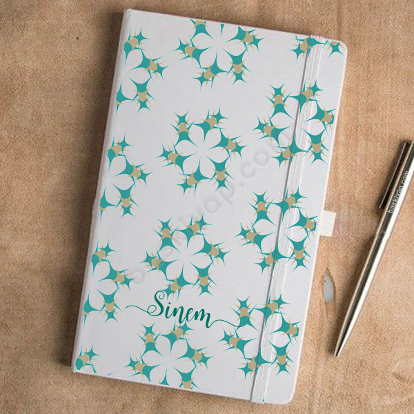 Desenli 5 Beyaz Ajanda online tasarla